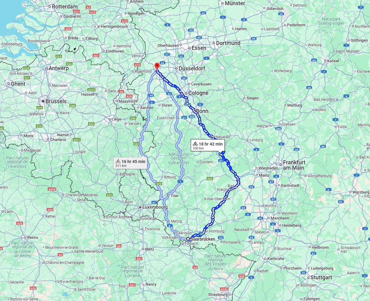 Anreise von Saarbrücken Zu Mönchengladbach Über 
