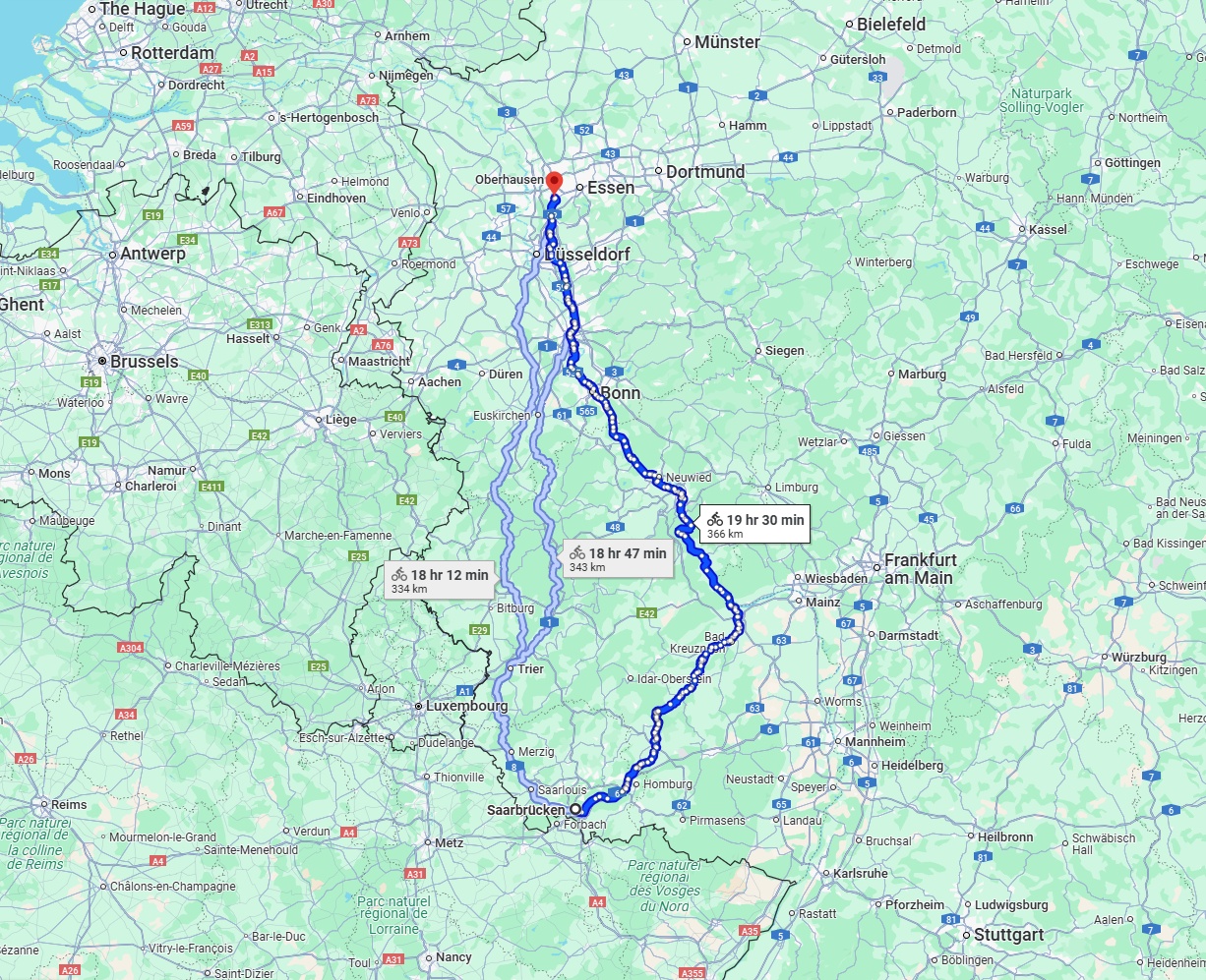 Anreise von Saarbrücken Zu Mülheim an der Ruhr Über 