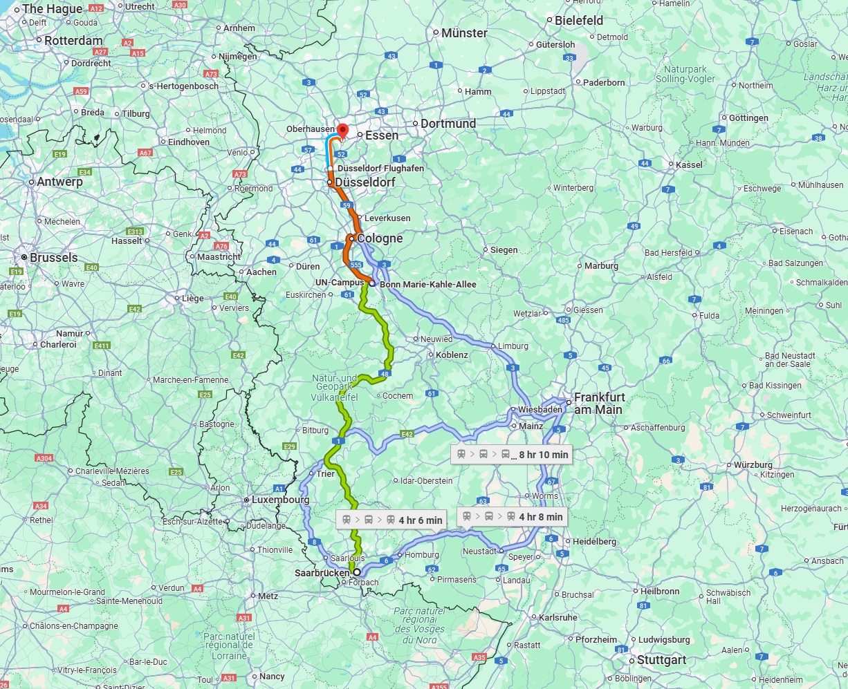 Anreise von Saarbrücken Zu Mülheim an der Ruhr Über 