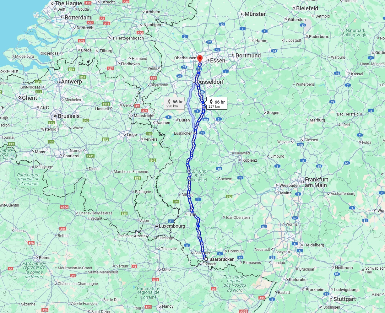 Anreise von Saarbrücken Zu Mülheim an der Ruhr Über 
