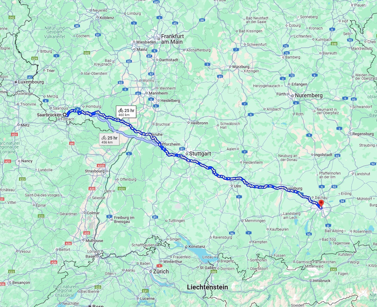 Anreise von Saarbrücken Zu München Über 