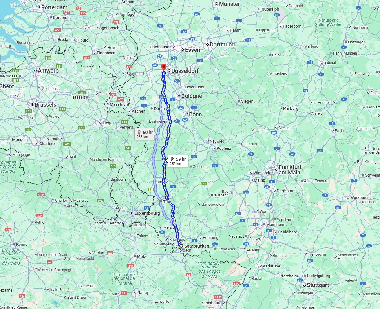 Anreise von Saarbrücken Zu Neuss Über 