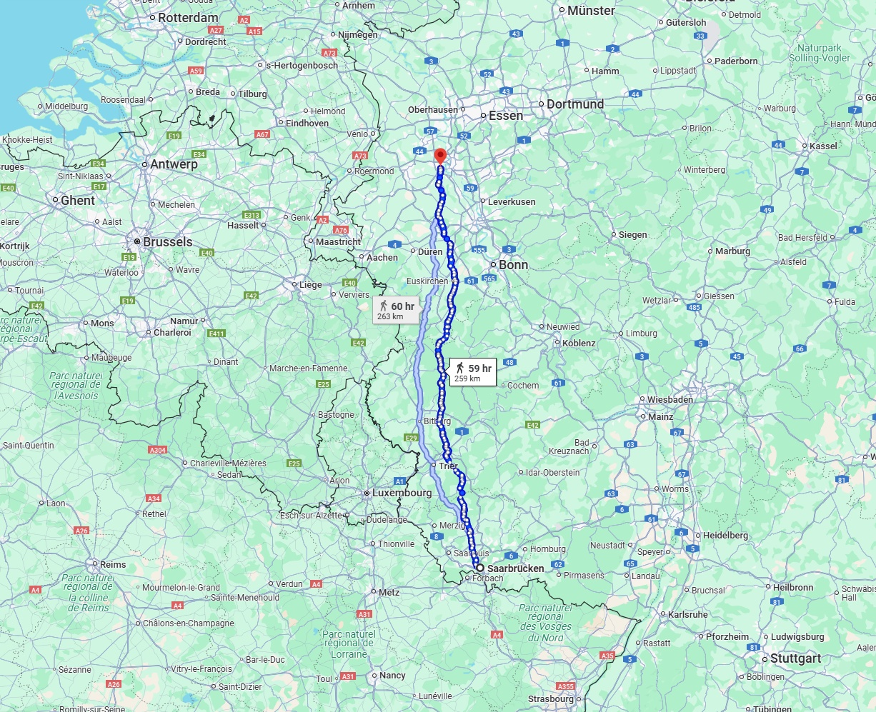 Anreise von Saarbrücken Zu Neuss Über 