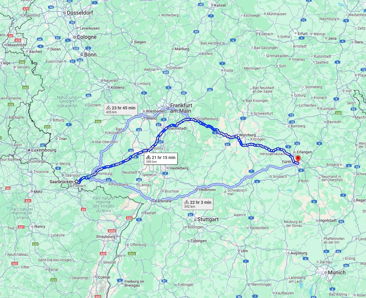 Anreise von Saarbrücken Zu Nürnberg Über 