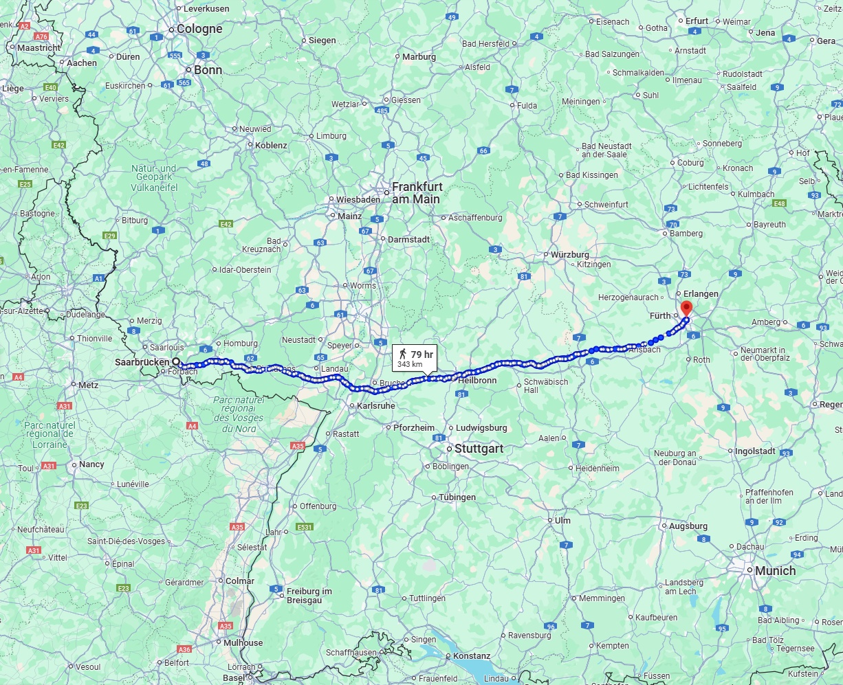 Anreise von Saarbrücken Zu Nürnberg Über 