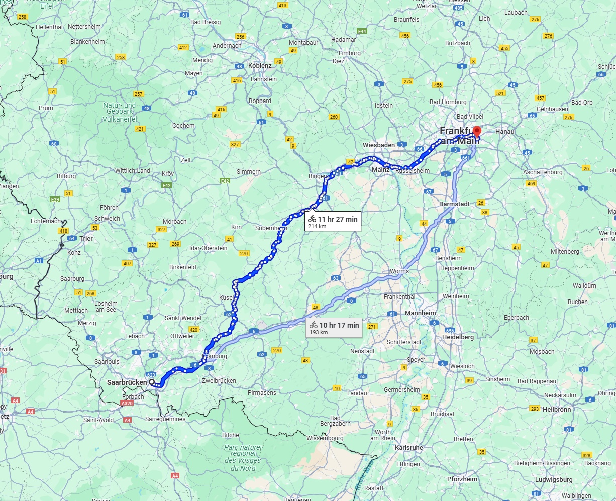 Anreise von Saarbrücken Zu Offenbach am Main Über 