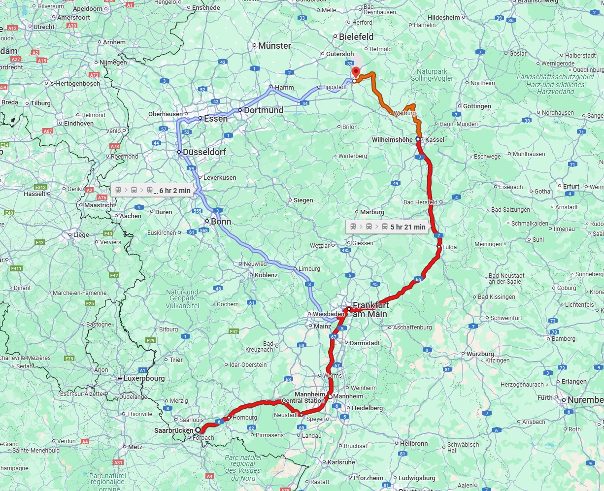 Anreise von Saarbrücken Zu Paderborn Über 