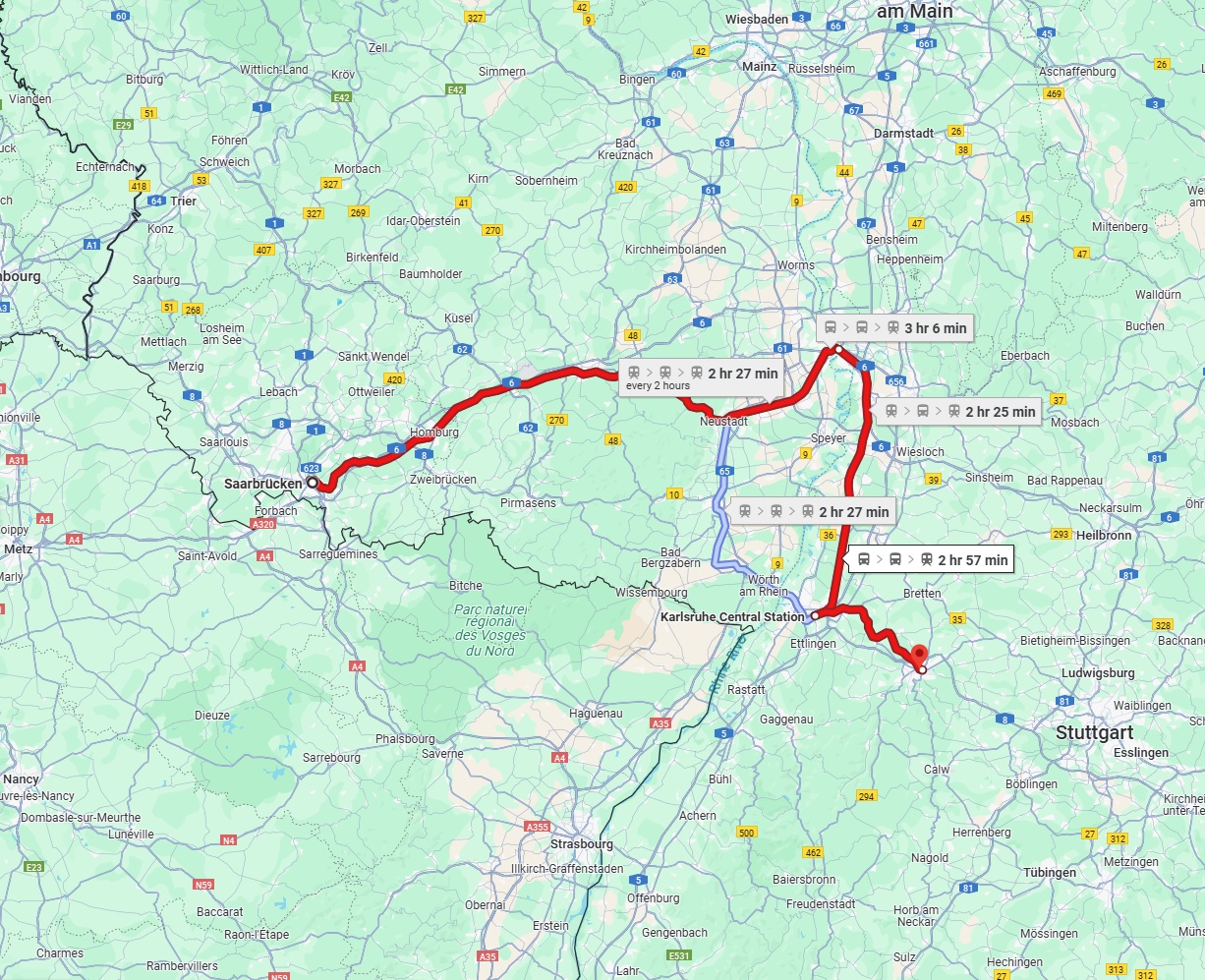 Anreise von Saarbrücken Zu Pforzheim Über 