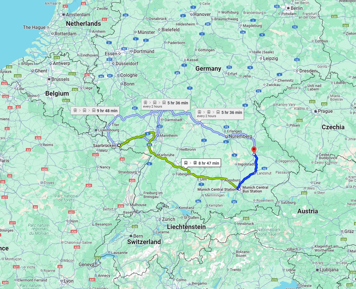 Anreise von Saarbrücken Zu Regensburg Über 