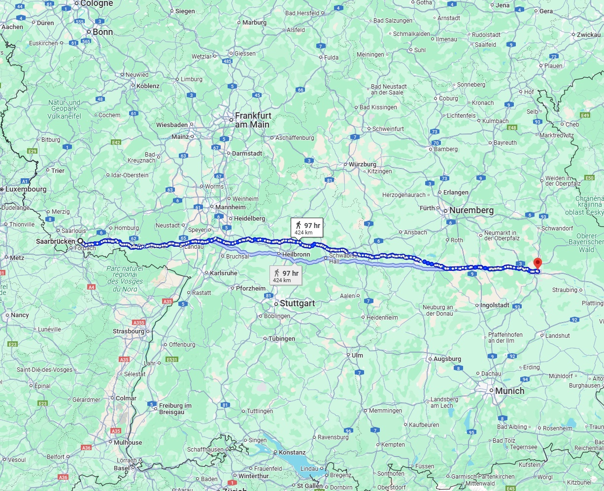 Anreise von Saarbrücken Zu Regensburg Über 
