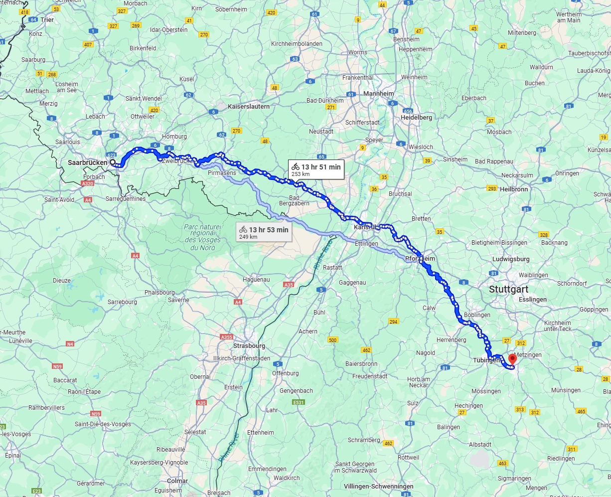Anreise von Saarbrücken Zu Reutlingen Über 