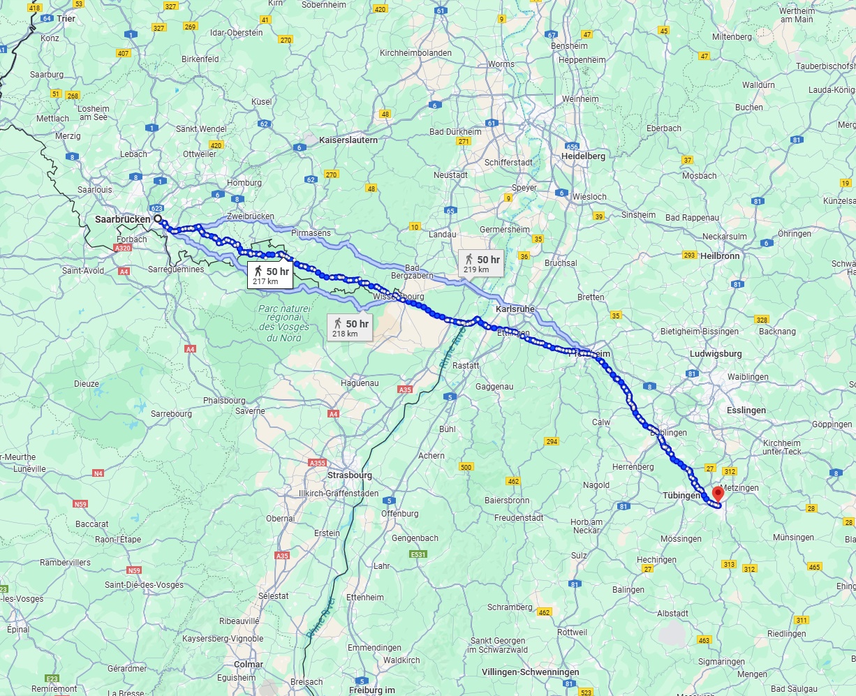 Anreise von Saarbrücken Zu Reutlingen Über 