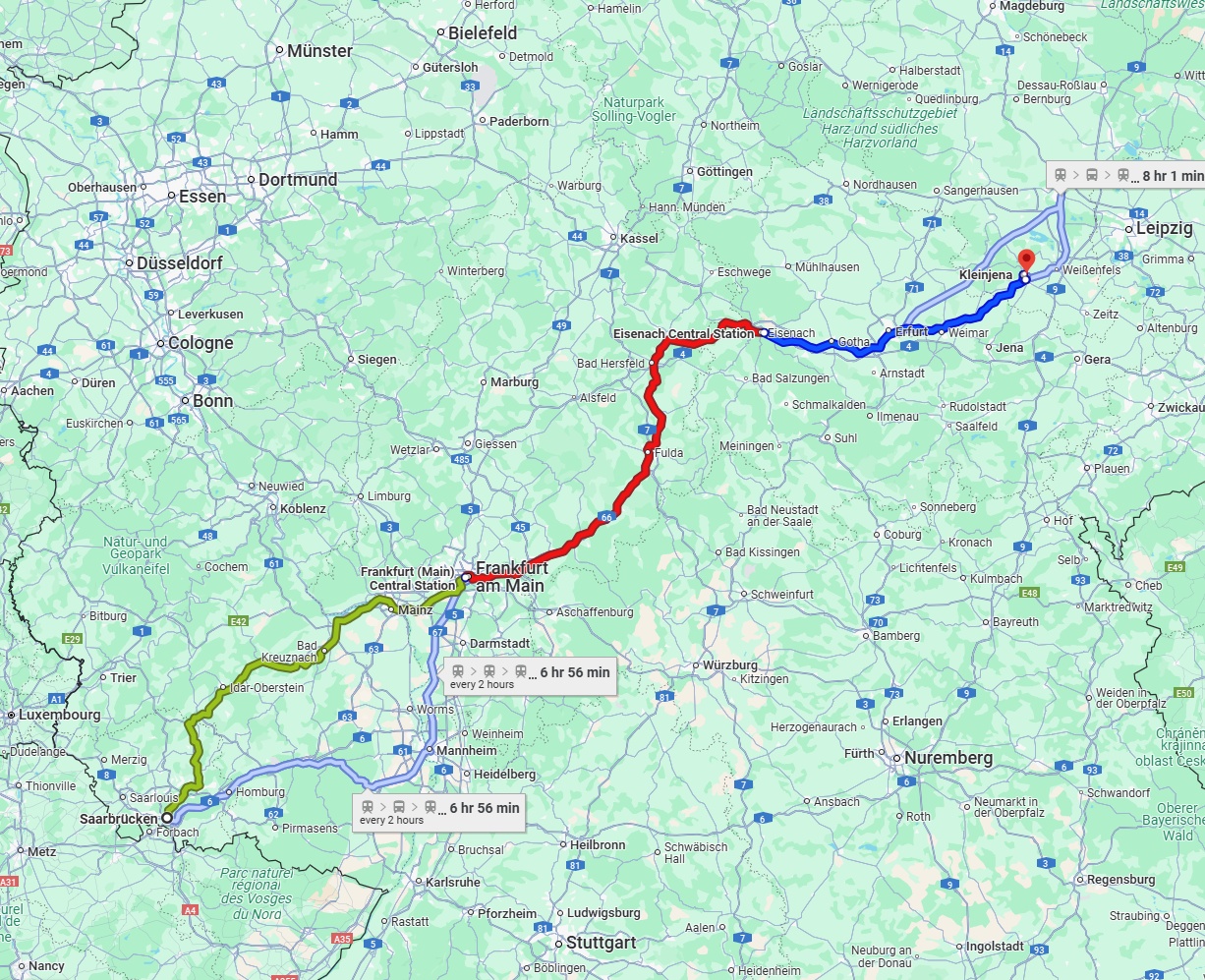 Anreise von Saarbrücken Zu Saale Über 
