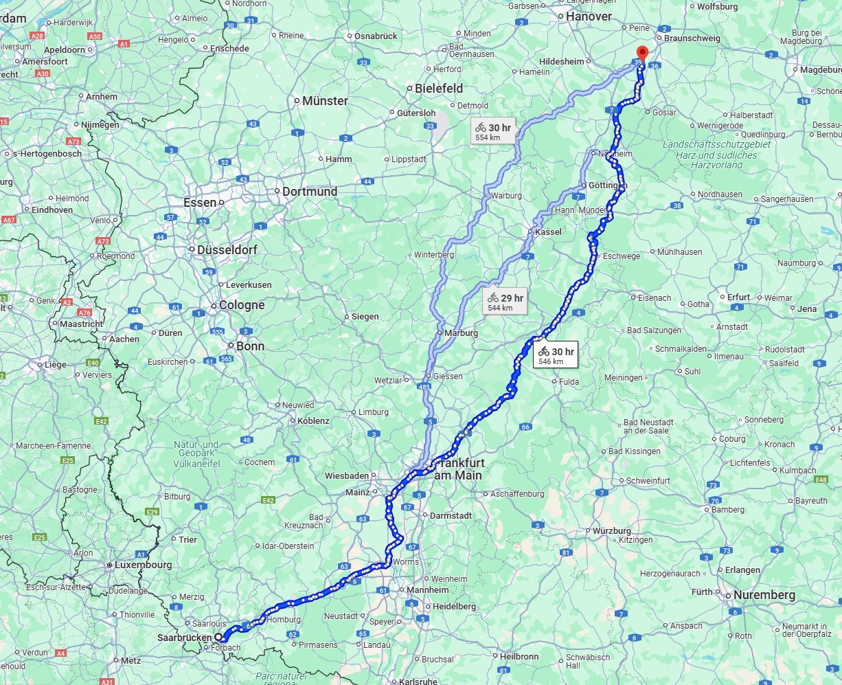 Anreise von Saarbrücken Zu Salzgitter Über 