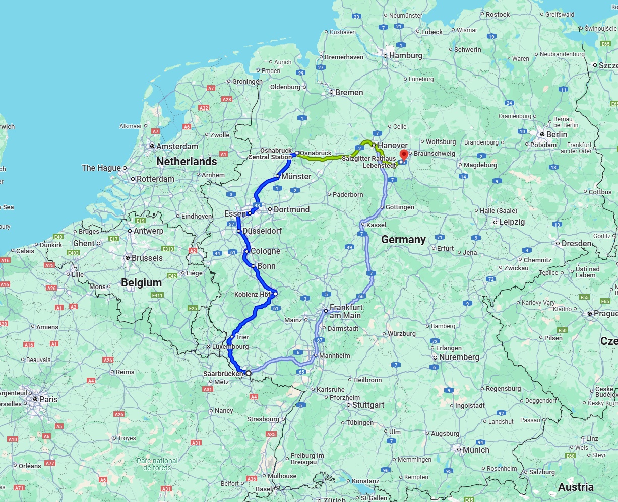 Anreise von Saarbrücken Zu Salzgitter Über 