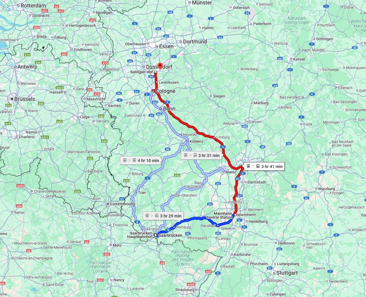 Anreise von Saarbrücken Zu Solingen Über 
