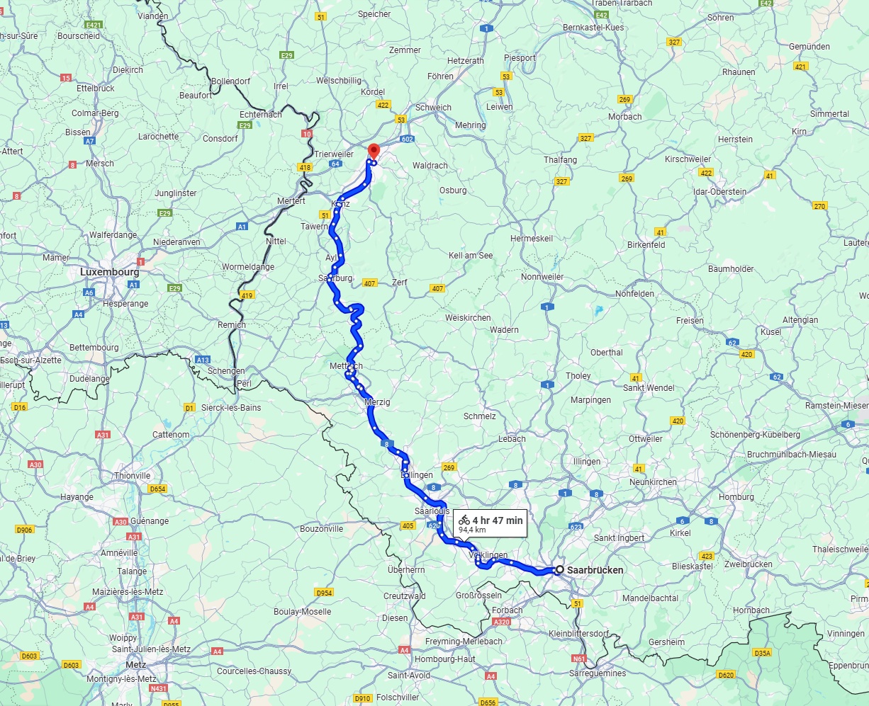 Anreise von Saarbrücken Zu Trier Über 