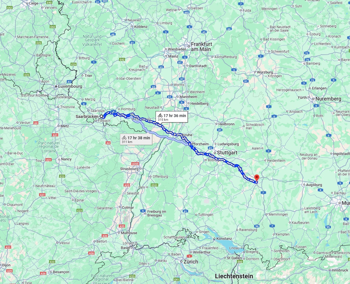 Anreise von Saarbrücken Zu Ulm Über 