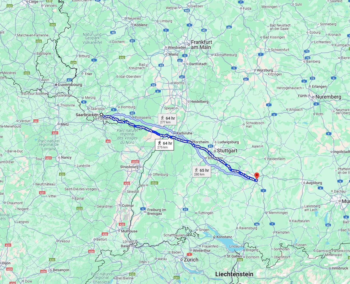 Anreise von Saarbrücken Zu Ulm Über 