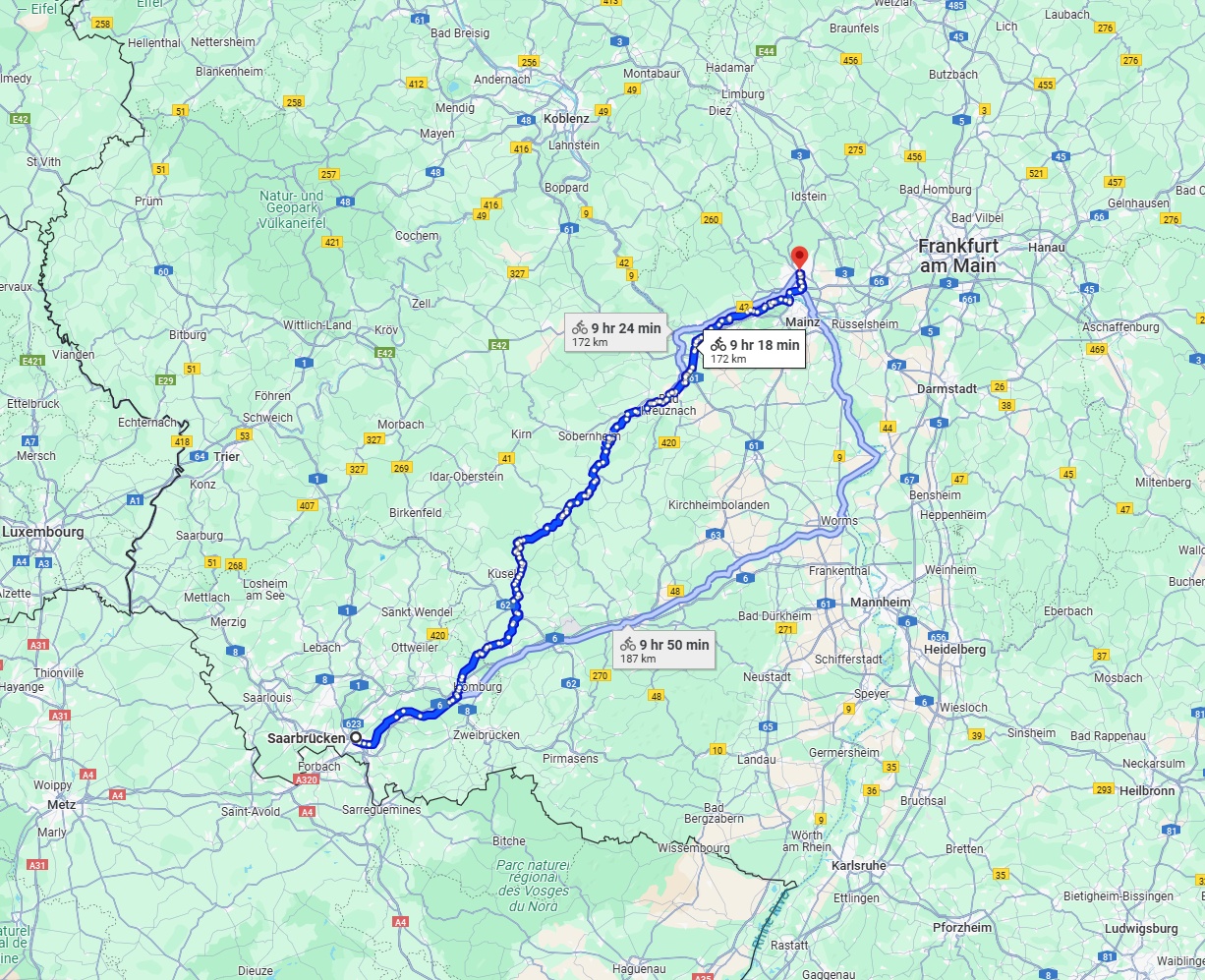 Anreise von Saarbrücken Zu Wiesbaden Über 