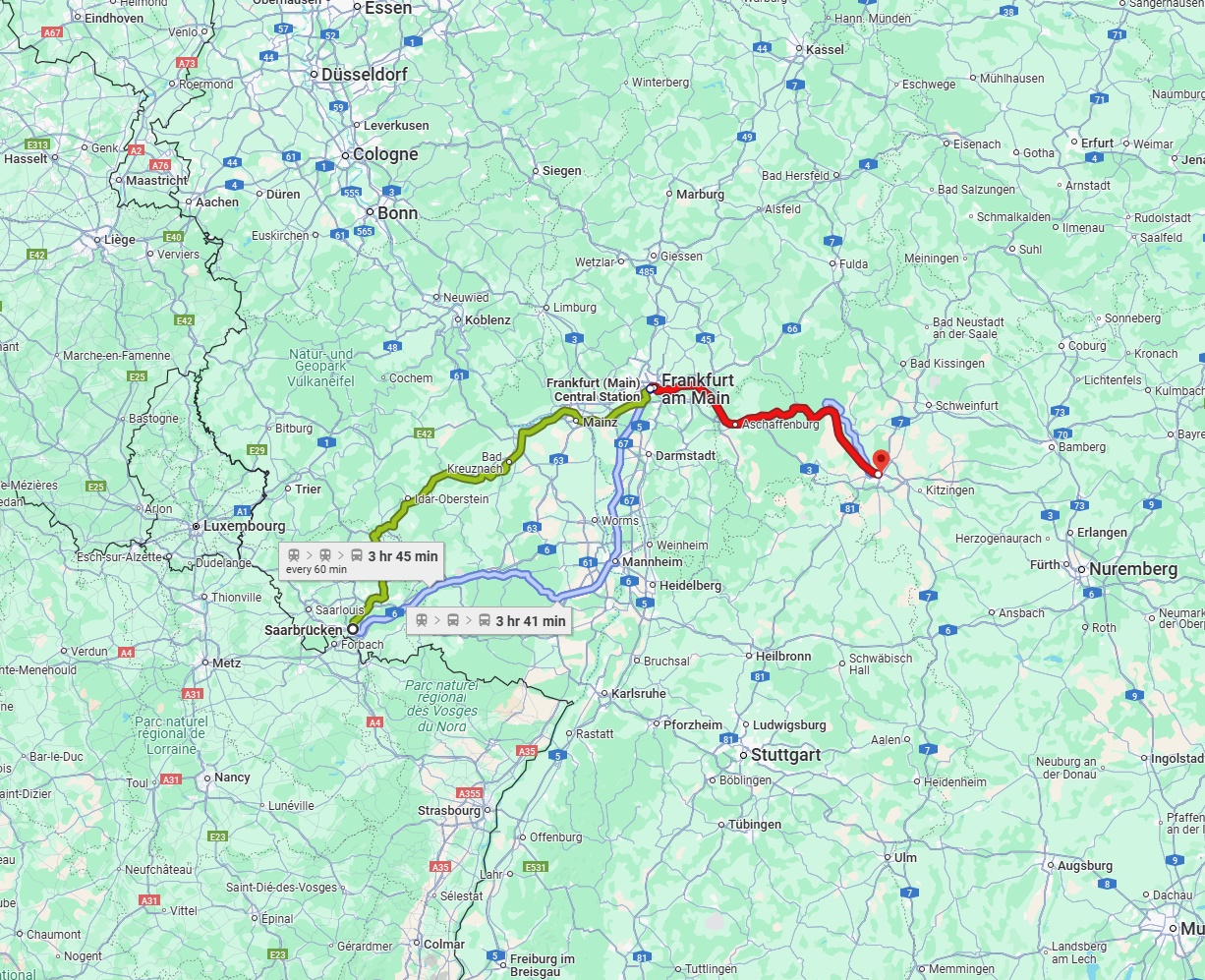 Anreise von Saarbrücken Zu Würzburg Über 