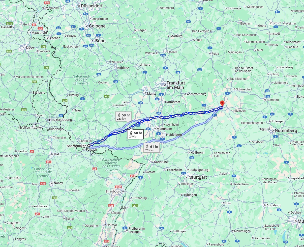Anreise von Saarbrücken Zu Würzburg Über 