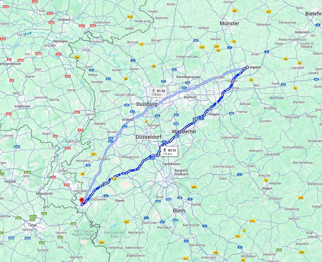 Anreise von Hamm Zu Aachen Über 