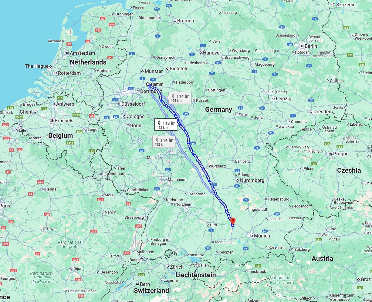 Anreise von Hamm Zu Augsburg Über 
