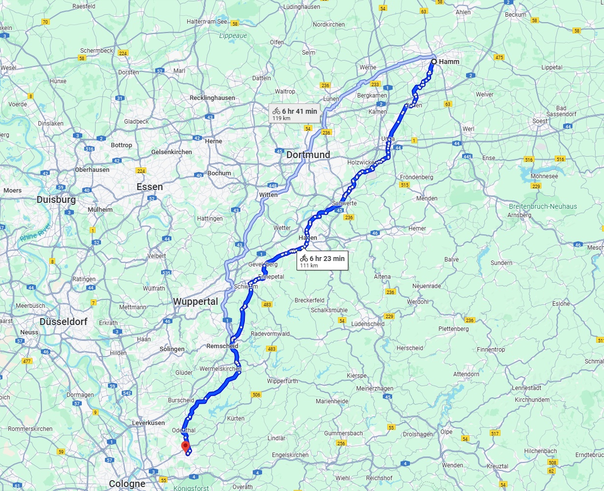Anreise von Hamm Zu Bergisch Gladbach Über 