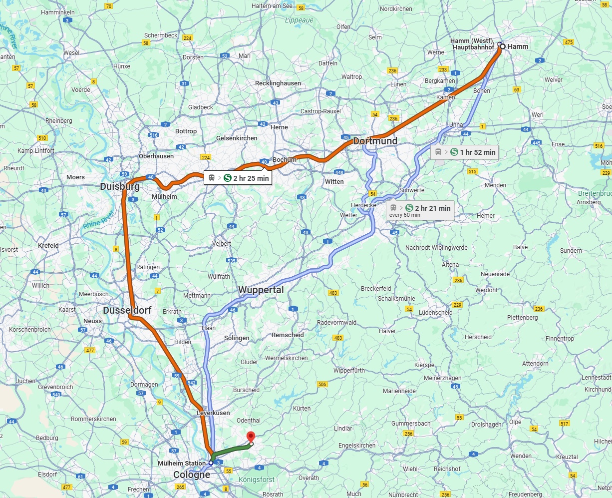 Anreise von Hamm Zu Bergisch Gladbach Über 