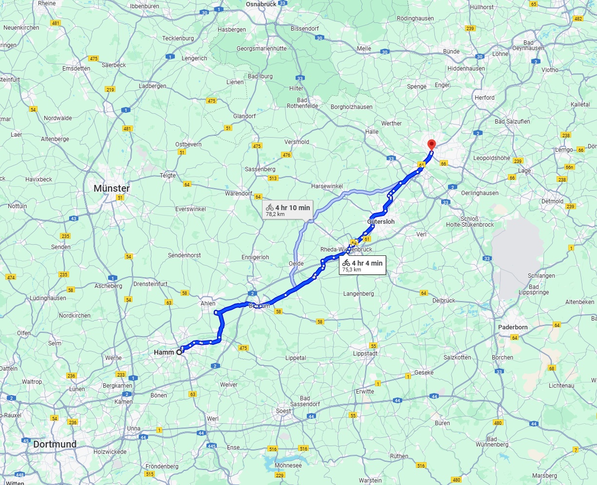 Anreise von Hamm Zu Bielefeld Über 