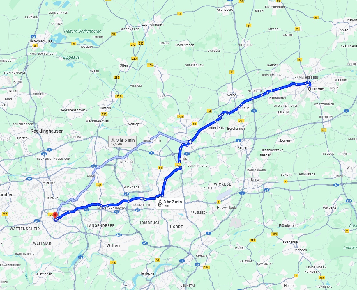Anreise von Hamm Zu Bochum Über 