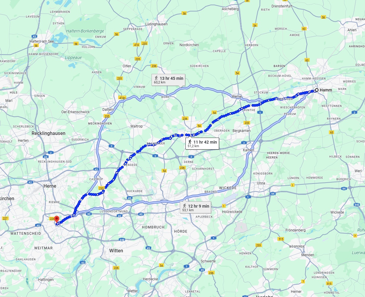 Anreise von Hamm Zu Bochum Über 