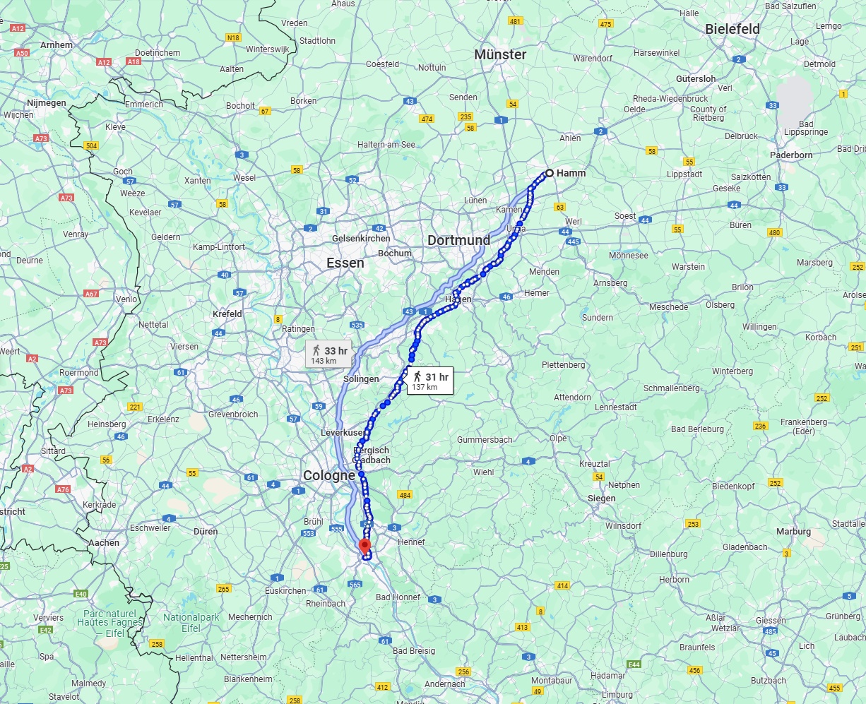 Anreise von Hamm Zu Bonn Über 