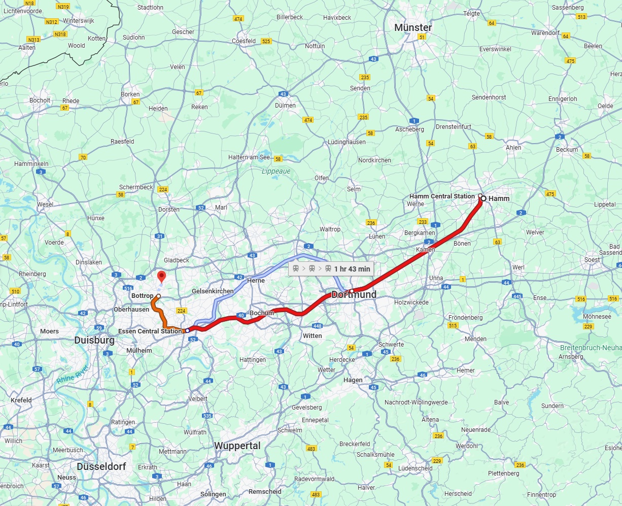 Anreise von Hamm Zu Bottrop Über 