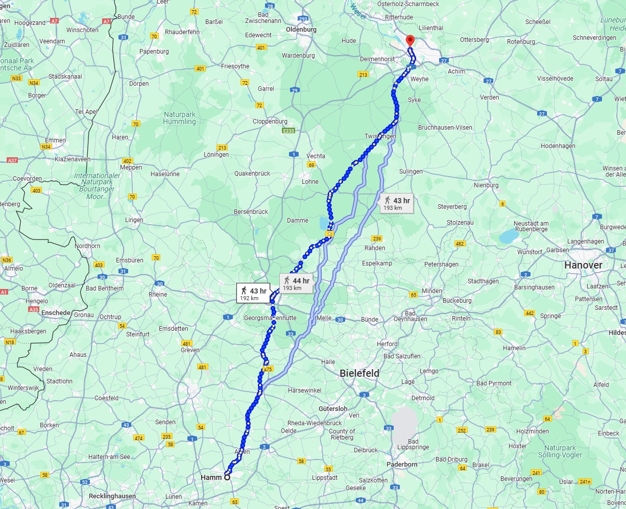 Anreise von Hamm Zu Bremen Über 