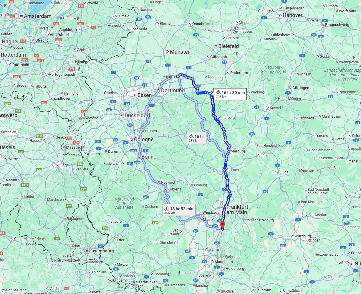 Anreise von Hamm Zu Darmstadt Über 