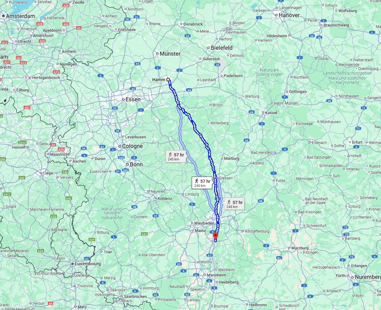 Anreise von Hamm Zu Darmstadt Über 