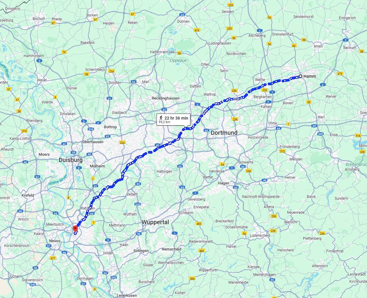 Anreise von Hamm Zu Düsseldorf Über 