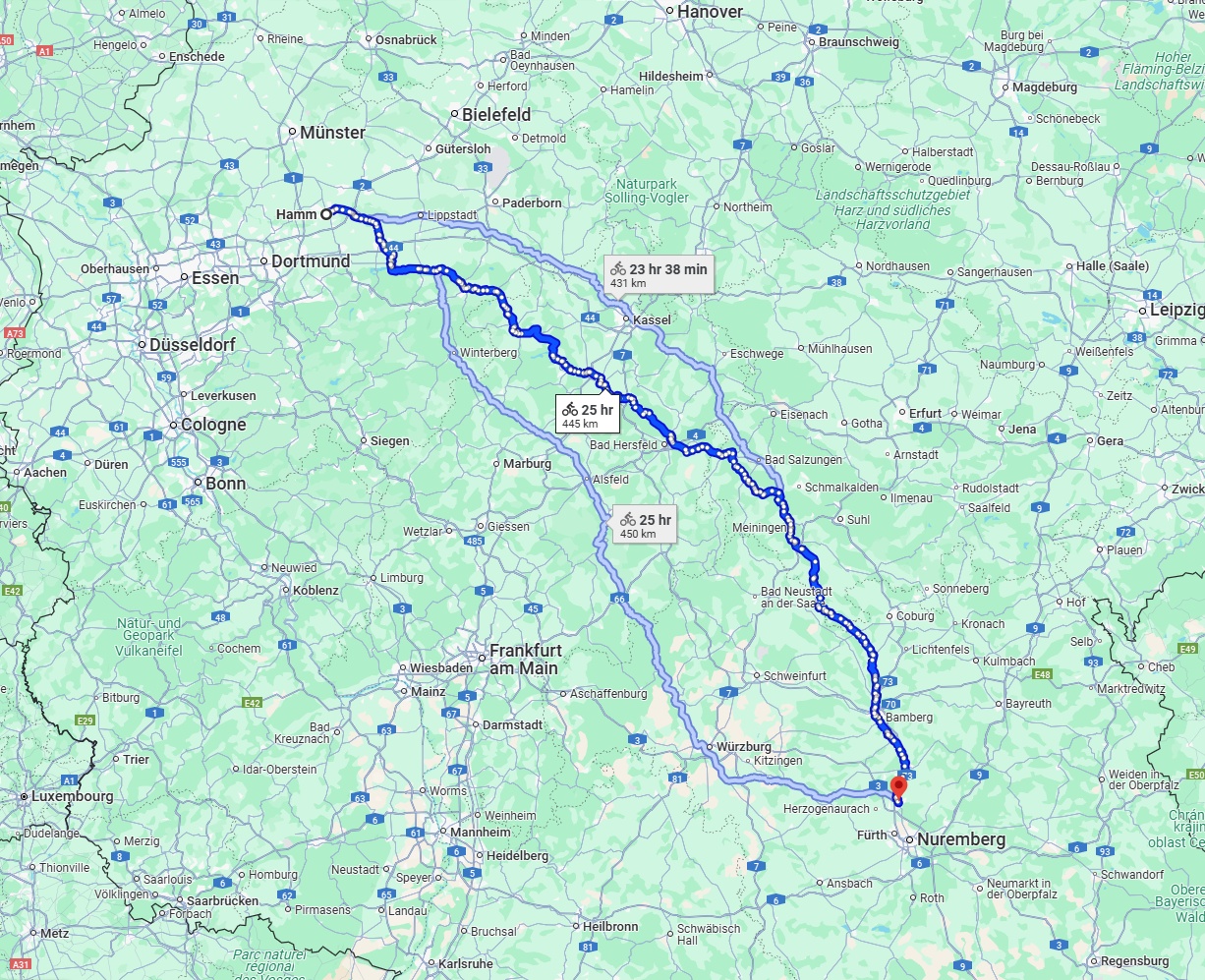 Anreise von Hamm Zu Erlangen Über 