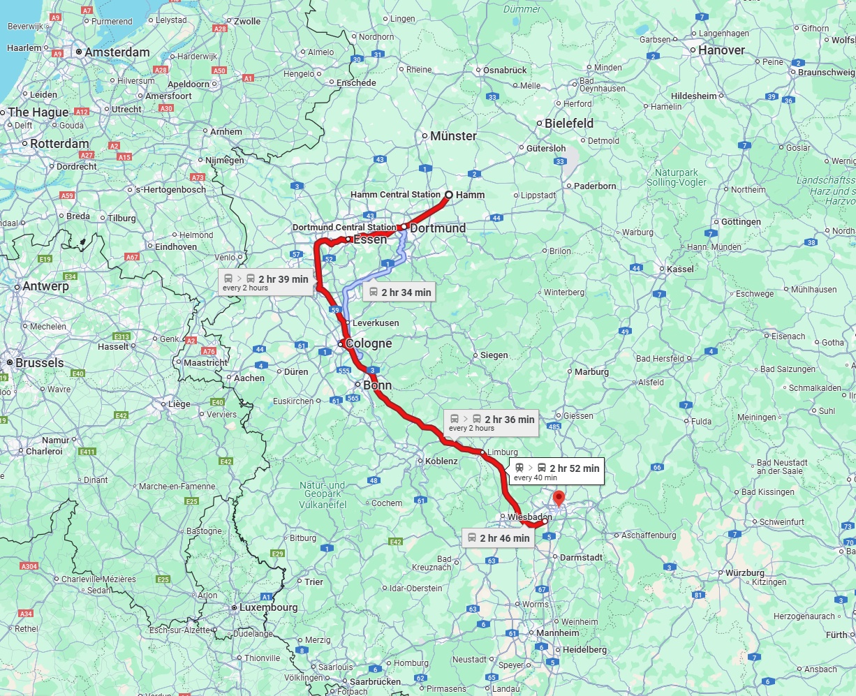 Anreise von Hamm Zu Frankfurt am Main Über 