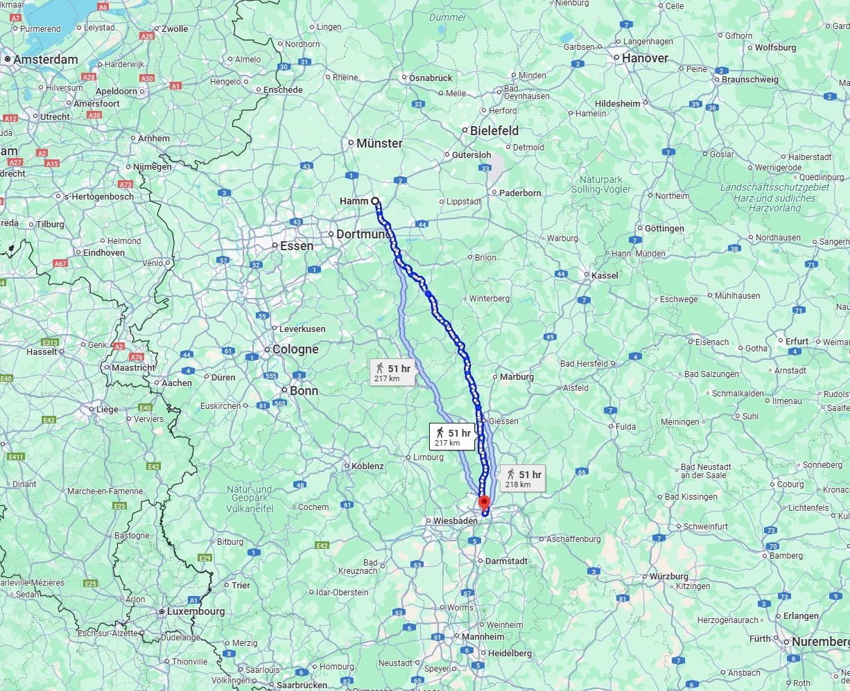 Anreise von Hamm Zu Frankfurt am Main Über 
