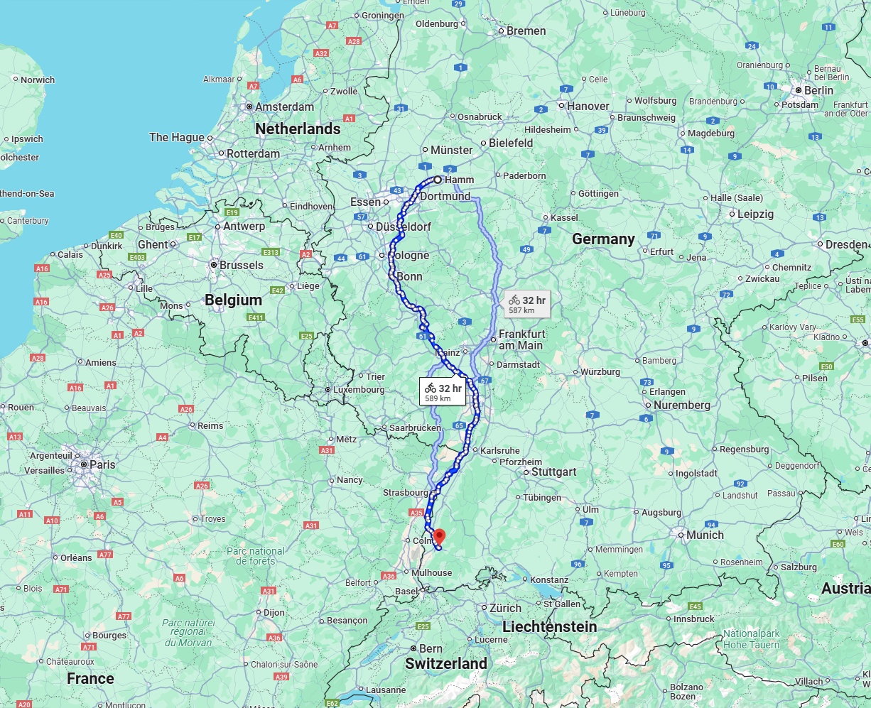 Anreise von Hamm Zu Freiburg im Breisgau Über 