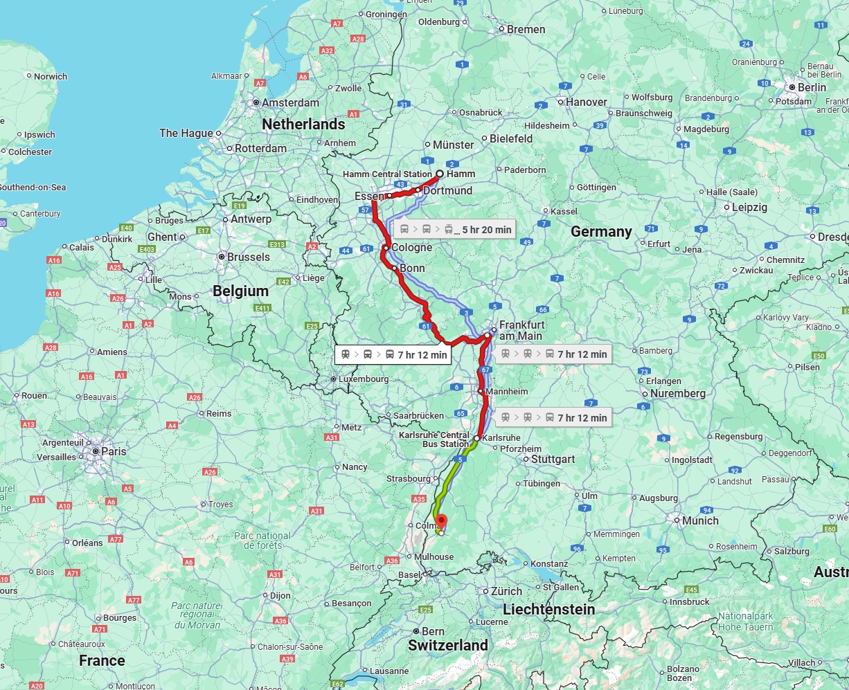 Anreise von Hamm Zu Freiburg im Breisgau Über 