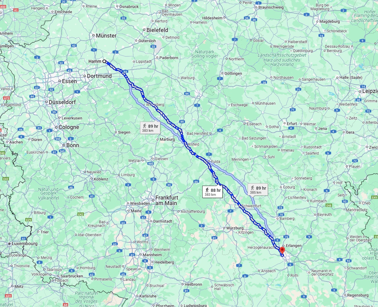 Anreise von Hamm Zu Fürth Über 