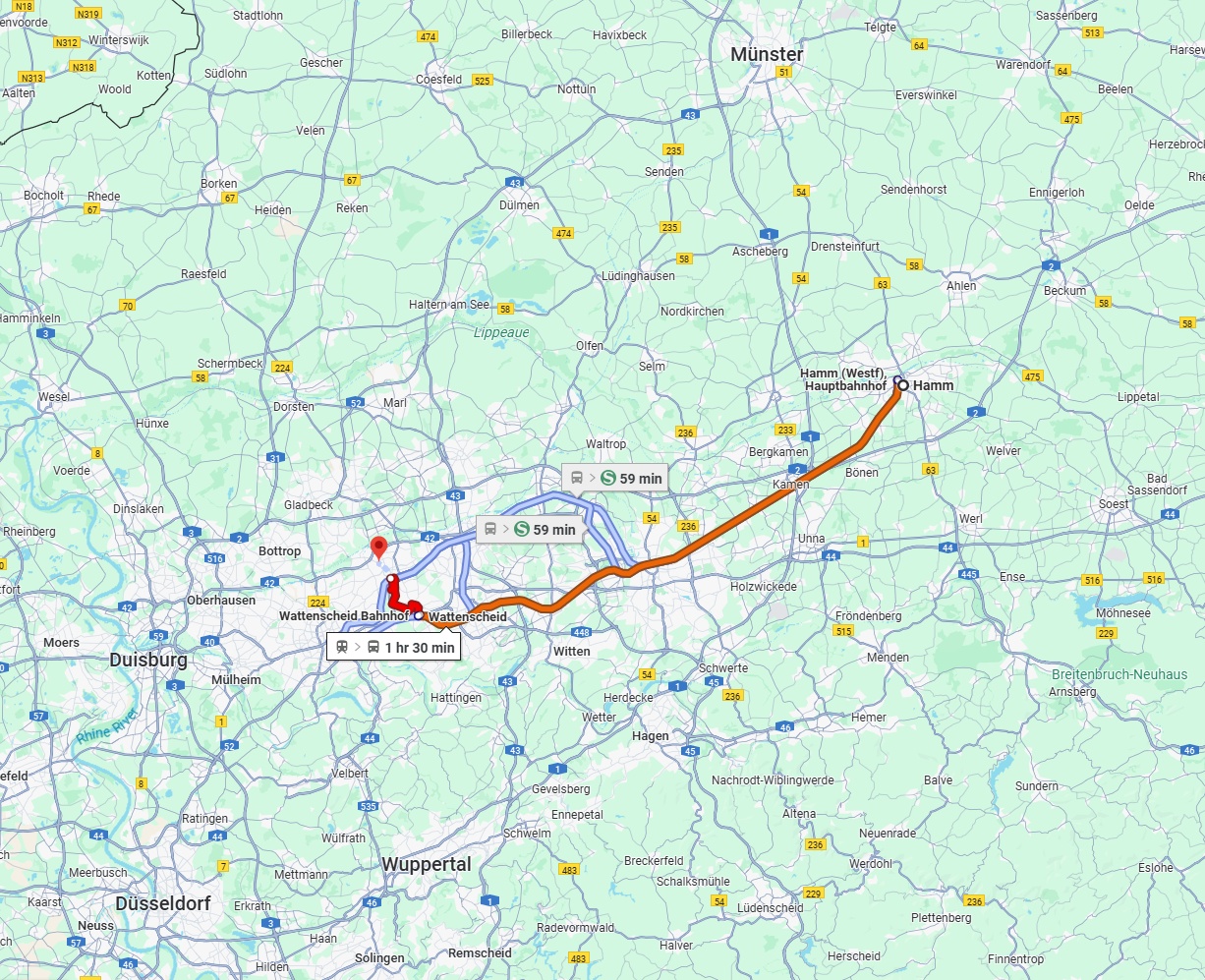 Anreise von Hamm Zu Gelsenkirchen Über 