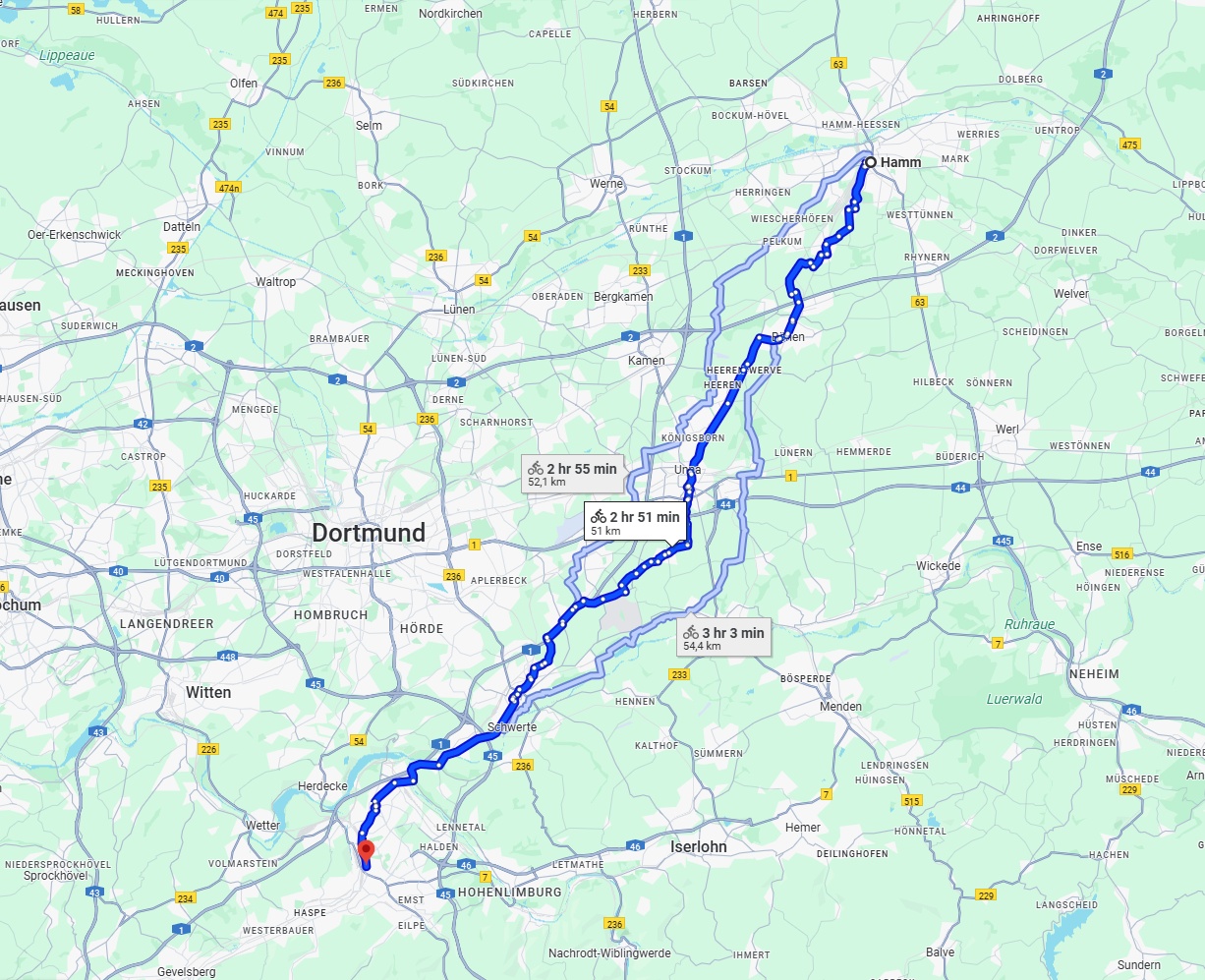 Anreise von Hamm Zu Hagen Über 