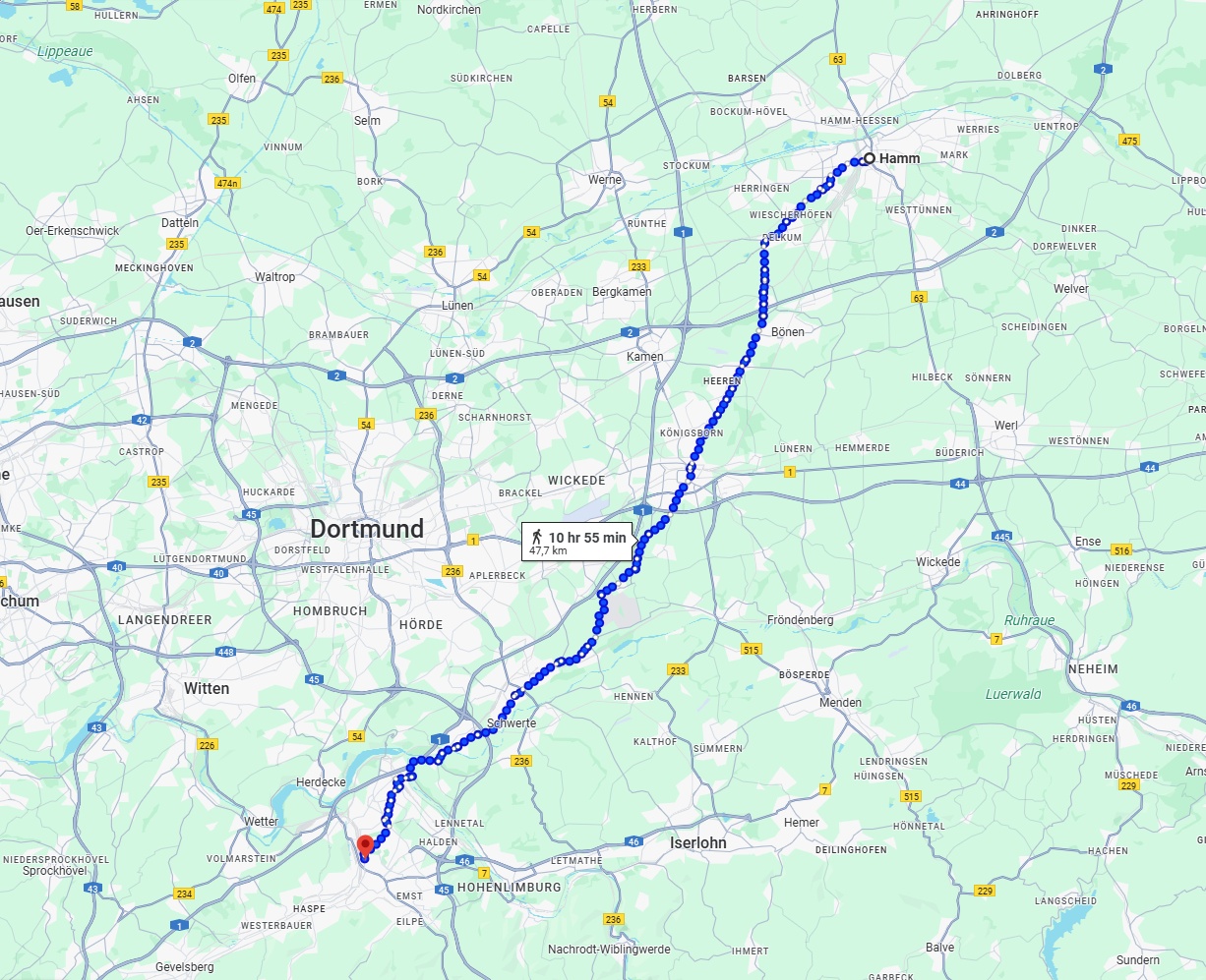Anreise von Hamm Zu Hagen Über 