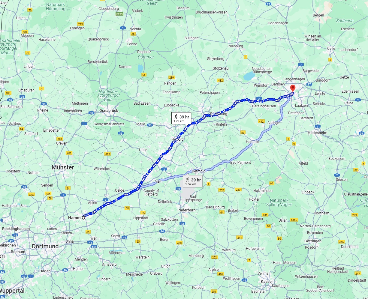 Anreise von Hamm Zu Hannover Über 