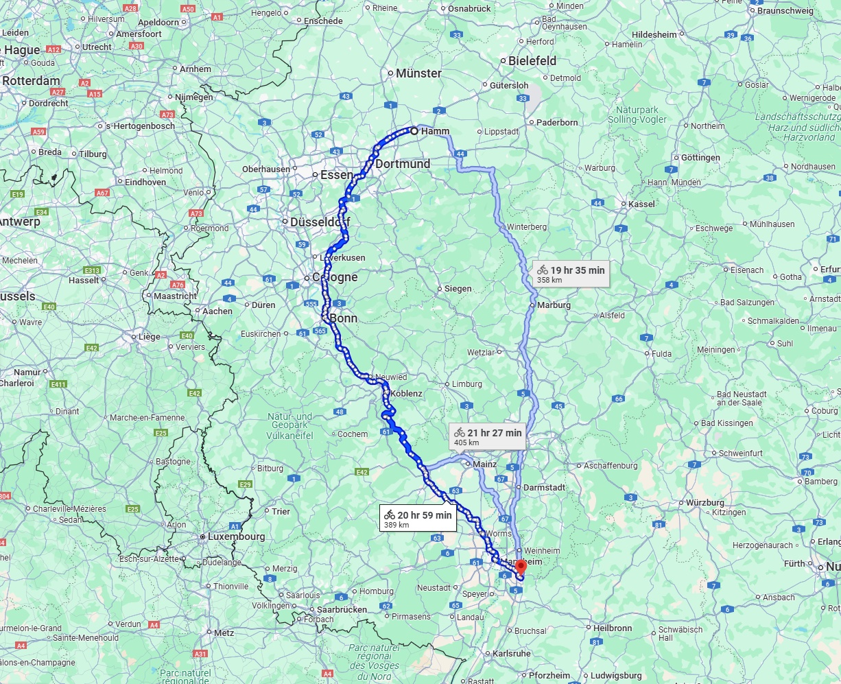 Anreise von Hamm Zu Heidelberg Über 